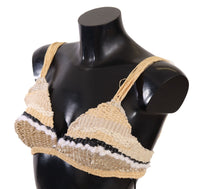 Thumbnail for Chic Beige Crochet Cropped Top
