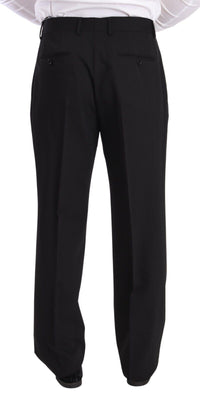 Thumbnail for Elegant Black Wool Tuxedo Trousers
