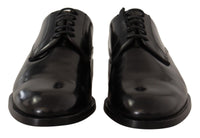 Thumbnail for Black Leather Lace Up Formal Derby Shoes