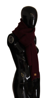 Thumbnail for Elegant Cashmere Knit Scarf in Dark Red