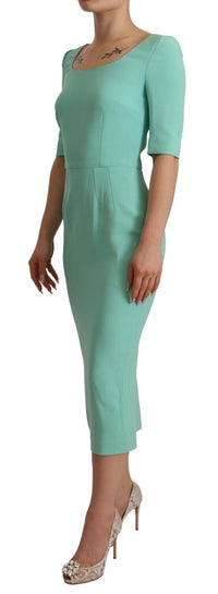 Thumbnail for Mint Green Sheath Dress with Square Neck