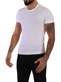 Thumbnail for Elegant White Cotton Blend Round Neck Tee