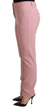 Thumbnail for Elegant Pink Tapered Wool Trousers