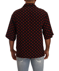 Thumbnail for Elegant Silk Polka Dots Button-Down Shirt