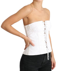 Thumbnail for Elegant White Strapless Corset Top
