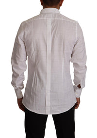 Thumbnail for Elegant White Cotton Dress Shirt - Slim Fit