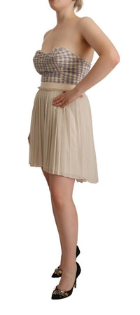 Thumbnail for Chic Beige Strapless A-Line Dress