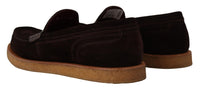 Thumbnail for Elegant Suede Crocodile Loafers in Brown