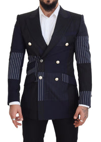 Thumbnail for Elegant Navy Double Breasted Wool Blazer