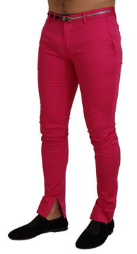 Thumbnail for Chic Pink Cotton Blend Trousers