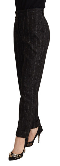 Thumbnail for Elegant High-Waisted Striped Tapered Pants