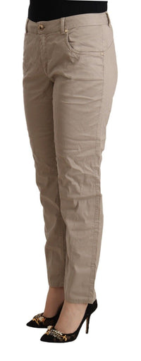 Thumbnail for Beige Mid Waist Tapered Pants