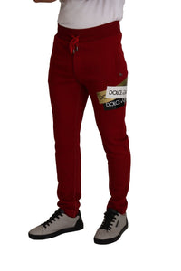 Thumbnail for Elegant Red Jogging Pants with Drawstring Closure