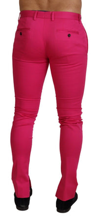 Thumbnail for Chic Pink Cotton Blend Trousers