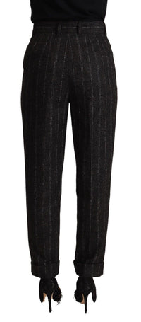 Thumbnail for Elegant High-Waisted Striped Tapered Pants