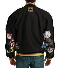 Thumbnail for Black YEAR OF THE PIG Bomber Jacket