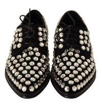 Thumbnail for Elegant Crystal-Embellished Lace-Up Flats