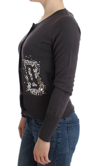 Thumbnail for Elegant Purple Sequined Wool Cardigan