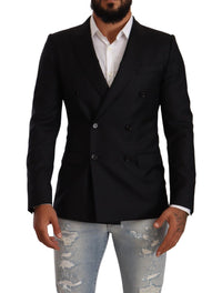 Thumbnail for Elegant Black Dotted Formal Blazer