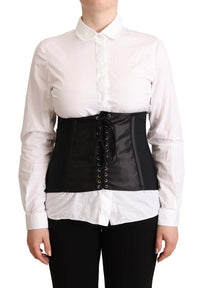 Thumbnail for Chic Black Corset Belt Top