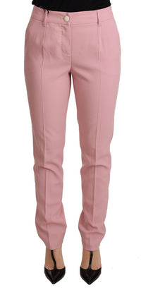 Thumbnail for Elegant Pink Tapered Wool Trousers
