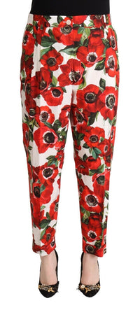Thumbnail for Chic Anemone Printed Tapered Cotton Pants