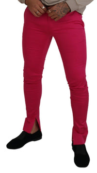 Thumbnail for Chic Pink Cotton Blend Trousers