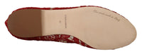 Thumbnail for Radiant Red Lace Ballet Flats with Crystal Buckle
