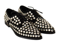 Thumbnail for Elegant Crystal-Embellished Lace-Up Flats