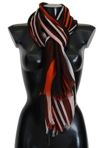 Thumbnail for Multicolor Striped Silk Shawl Fringes Scarf