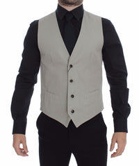 Thumbnail for Beige Silk Blend Dress Formal Vest Gilet