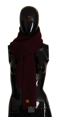 Thumbnail for Elegant Cashmere Knit Scarf in Dark Red