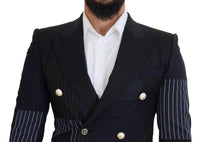 Thumbnail for Elegant Navy Double Breasted Wool Blazer