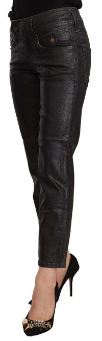 Thumbnail for Chic Black Glittered Cropped Pants