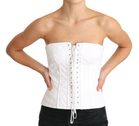 Thumbnail for Elegant White Strapless Corset Top