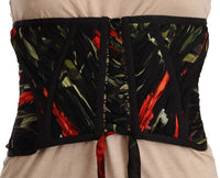 Thumbnail for Elegant Black Silk Corset Belt Top