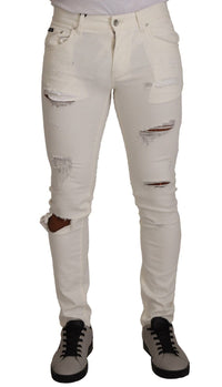 Thumbnail for Elegant White Skinny Denim Jeans