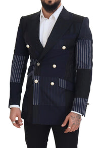 Thumbnail for Elegant Navy Double Breasted Wool Blazer