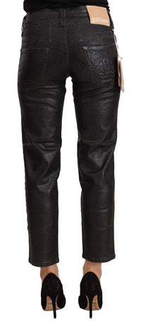 Thumbnail for Chic Black Glittered Cropped Pants