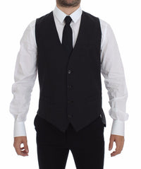 Thumbnail for Gray Slim Fit Button Front Dress Formal Vest