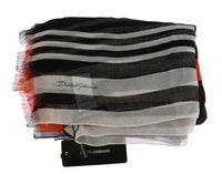 Thumbnail for Multicolor Striped Silk Shawl Fringes Scarf