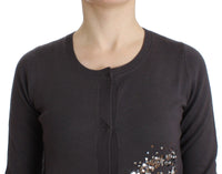 Thumbnail for Elegant Purple Sequined Wool Cardigan