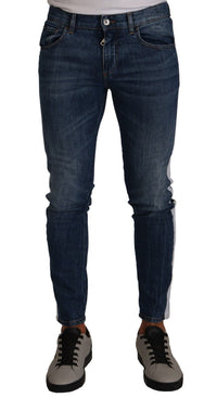 Thumbnail for Slim Fit Blue Washed Denim Jeans