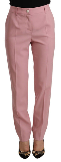Thumbnail for Elegant Pink High-Waisted Trousers