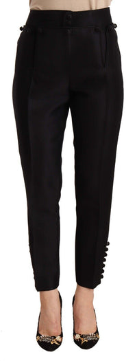 Thumbnail for Chic High-Waist Cropped Trousers