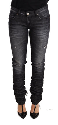 Thumbnail for Elegant Low Waist Skinny Black Denim