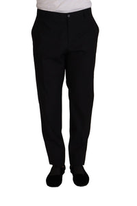 Thumbnail for Elegant Dark Blue Wool Silk Tuxedo Trousers