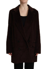 Thumbnail for Elegant Burgundy Double-Breasted Trench Coat