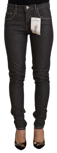 Thumbnail for Chic Mid Waist Skinny Black Jeans