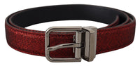 Thumbnail for Elegant Red Leather Belt with Metal Buckle